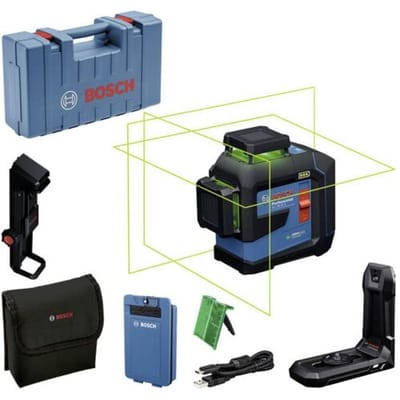 Bosch Professional GLL 80-33 G - Lijnlaser - (1 x accu BA 3.7V 3.0Ah XL Li-Ion, laserrichtbord, houder LB10, USB-A naar USB-C kabel, tas)