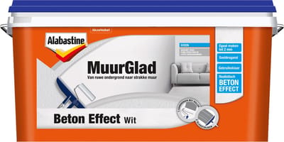 Alabastine Muurglad Beton effect structuurverf - Wit - 5 liter