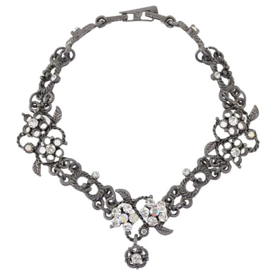 Behave - Armband oud-zilverkleur met steentjes - Klassiek chic - Avondlook