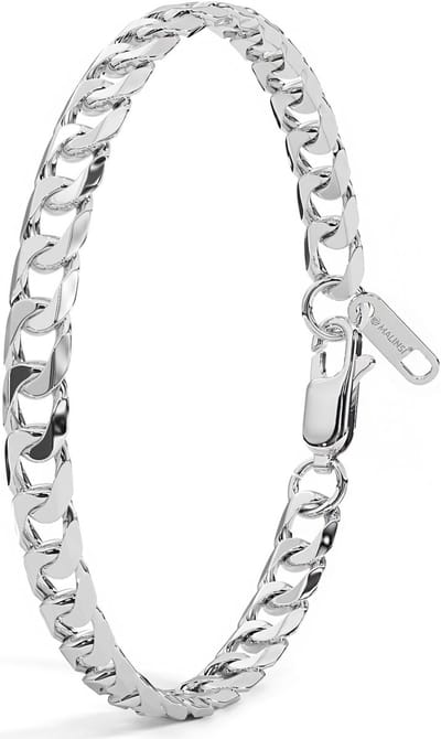 Malinsi® Armband Heren en Dames - Zilverkleurig Cuban 6mm Compleet RVS - Armbandje Mannen 19 + 1,5 cm Verlengplaat