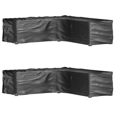 vidaXL - Tuinmeubelhoezen - L-vormig - 2 - st - 16 - oogjes - 285x285x70 - cm