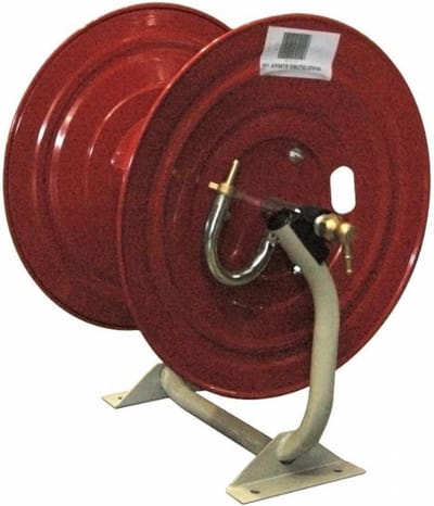 Slanghaspel met houder - Slanggeleider - Gazon Bewateren - Verzinkt stalen frame - 100 m - Rood