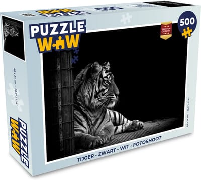 Puzzel Tijger - Dieren - Zwart - Wit - Legpuzzel - Puzzel 500 stukjes