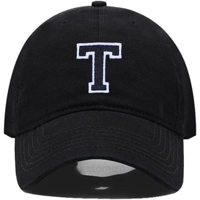 Initiaal A-Z Geborduurd Baseballpet Voor Mannen Vrouwen Hoge Kwaliteit Zacht Katoen Mode Team Sport Vizieren Snapback Petten Black Hat black