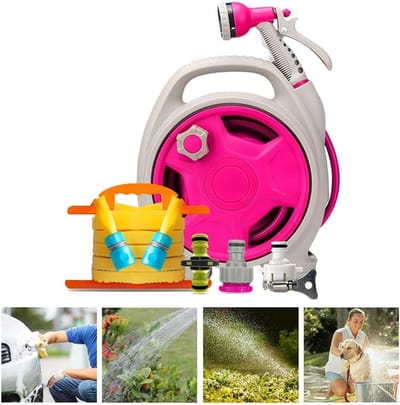 Roze Tuinslang - Waterpistool Set - Tuin Besproeien - Ergonomische Grip - 30 Meter - Roze