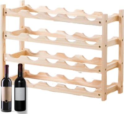Bovista Wijnrek Muur - Hangend - Wand - Wandmontage - Metaal - Flessenhouder - 20 Flessen - Wijnglazenhouder - Wijnglazenrek