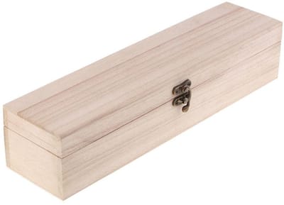 Dailygoods- Sieradenbox met slot - Houten Opbergdoos - DIY Ambachtelijke Kist - 34x8x7,4 cm - Natuurlijke Houtkleur - Veilig en Georganiseerd