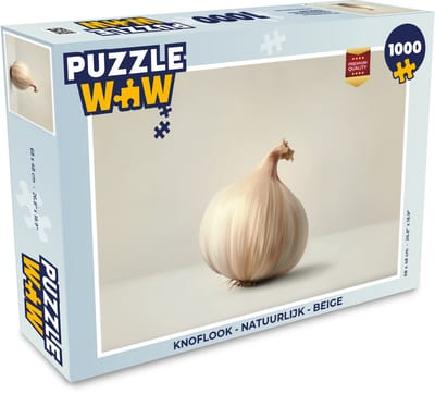 Puzzel Knoflook - Natuurlijk - Beige - Legpuzzel - Puzzel 1000 stukjes volwassenen
