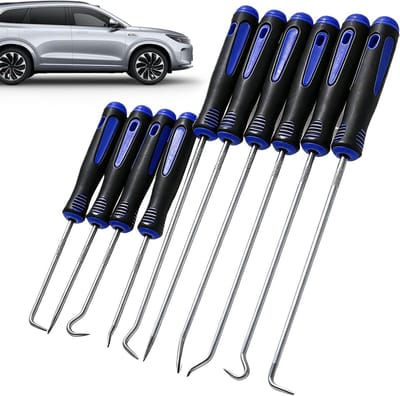 Gereedschapsset Haken - Onderhoudsset Montering - Precisie Reparatie - Antislip Grip - 10 Delig - Grijs
