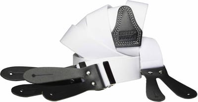 Pierre Mouton Contrast Bretel Wit - 120cm - Volwassenen - Heren - 35mm - M - L