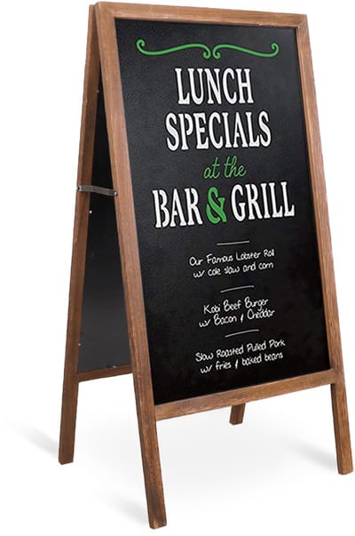 unho Houten Krijtbord Dubbelzijdig - Magnetische Schoolbordstandaard - A Frame Uithangbord met 2 Schoonmaakdoekjes - Kinder Tekenbord Staand Menubord - voor Restaurant Cafe Bar bruiloft verjaardagsfeest - 50x100cm