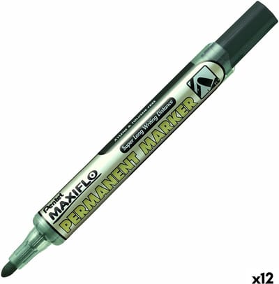 Pentel - Viltstift NLF50 maxiflo rond zwart 1.5-3mm | 12 stuks