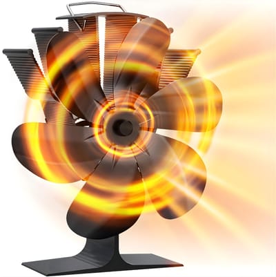 REN® Kachelventilator - Kachel Elektrisch - Kachelventilator Voor - Glanzend Zwart - 13cm x 19cm x 22cm