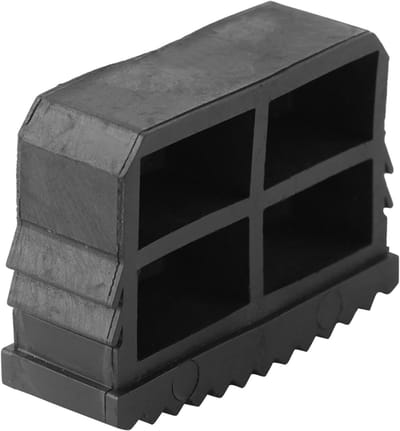 Ladder Voetjes - Antislip Pads - Veilig Werken - Massief Rubber - 60x23mm Binnenmaat - Zwart