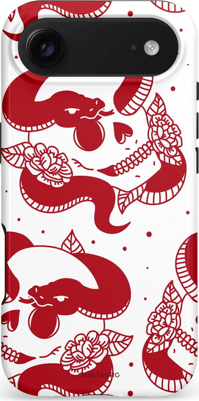 Casetastic hoesje geschikt voor Apple iPhone Air - MagSafe - Dubbellaagse bescherming - Beet van de nacht - Fashion Case - Wit Rood Lichtroze