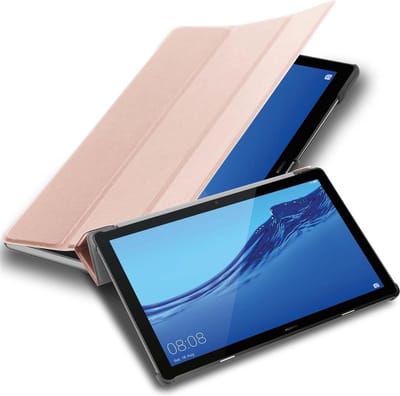 Cadorabo Tablet Hoesje geschikt voor Huawei MediaPad T5 10 (10.1 Zoll) in PASTEL ROZE GOUD - Ultra dun beschermend geval ZONDER automatische Wake Up en Stand functie Book Case Cover Etui