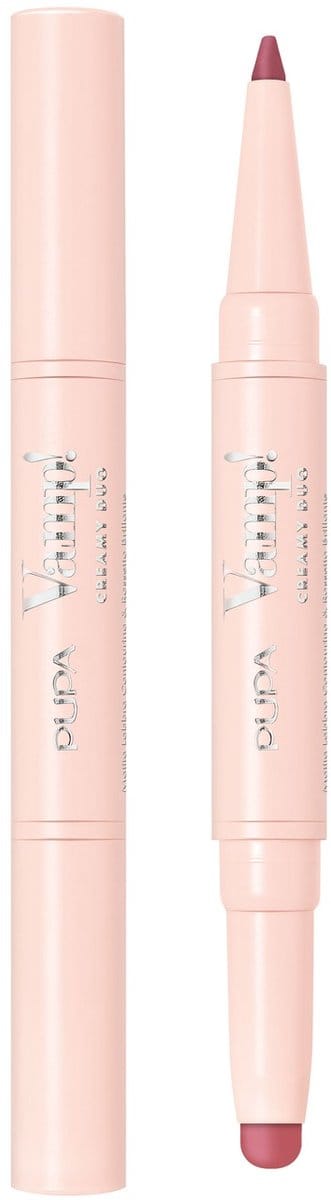 PUPA Milano Vamp! Creamy Duo Lip Pencil & Shiny Lipstick 008 Vintage Rose 0,8 gr