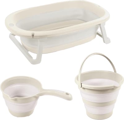 Dolu Relax Beige 3-delige Opvouwbare Badset