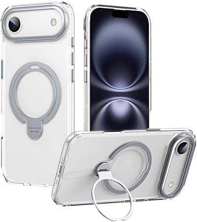 Coverup Hoesje - Geschikt voor iPhone Air Hoesje - Coverup TPU Back Cover met 360° MagSafe Ring Kickstand - Transparant
