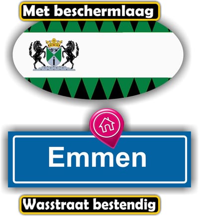 Jerma - Emmen - Vlag - Auto - Sticker - set 2 st - Ovaal 13x7 cm - 13x6 cm - Zelfklevend - Vinyl