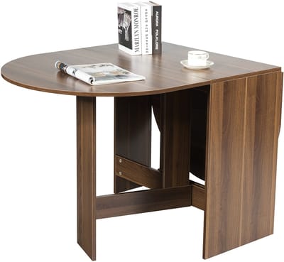 COSTWAY Eettafel, inklapbaar, houten keukentafel, eetkamertafel voor 4-7 personen, belastbaar tot 60 kg, voor kleine ruimtes, 163 x 80 x 75 cm