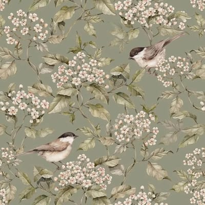 Baby behang Dekornik Birds And Green Spring