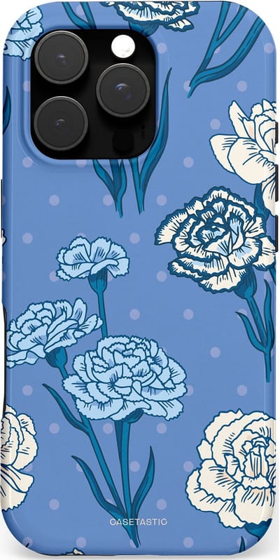 Casetastic hoesje geschikt voor Apple iPhone 16 Pro - MagSafe - Dubbellaagse bescherming - Anjer melange - Fashion Case - Lavendel Petrol Zilver
