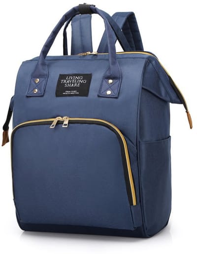 Multifunctionele luiertas, luiertas rugzak, meerdere vakken, grote inhoud van 24 liter, open ontwerp, Donkerblauw.