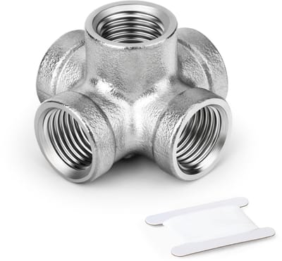Dailygoods- Kruisfitting 1/2” Bsp - 5-weg - Roestvrij Staal