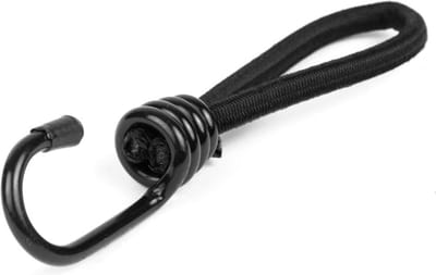 Spanelastiek met haak - Elastische spanners - Zeilen bevestigen - Sterk polyester materiaal - 6 stuks 20 cm - Zwart
