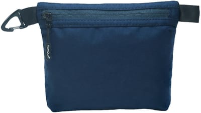 Kleine Draagbare Toilettas voor Reizen - Nylon Organizer met Haak en Ritssluiting - Donkerblauw