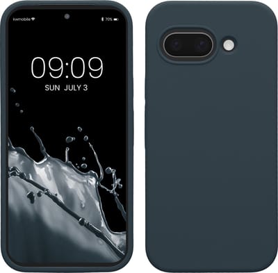 kwmobile telefoonhoesje geschikt voor Google Pixel 9a - Hoesje met siliconen coating - Smartphone case in leisteen