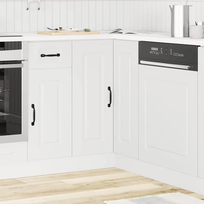vidaXL - Hoekkeukenonderkast - Kalmar - bewerkt - hout - wit