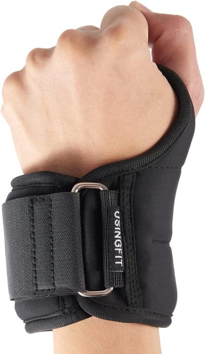 Thijox - Polsgewichten 1kg - Verstelbare Gewichten voor Fitness, Yoga, Pilates - Ideaal voor Thuisworkouts, Cardio, Krachttraining - Zwart