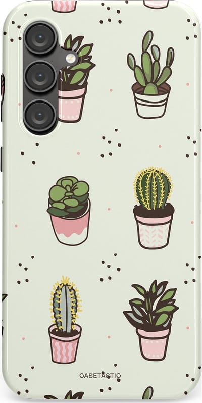 Casetastic Hoesje Geschikt voor Samsung S23 FE - Stijlvolle Beschermende Duo-layer Case - Familie Cactus