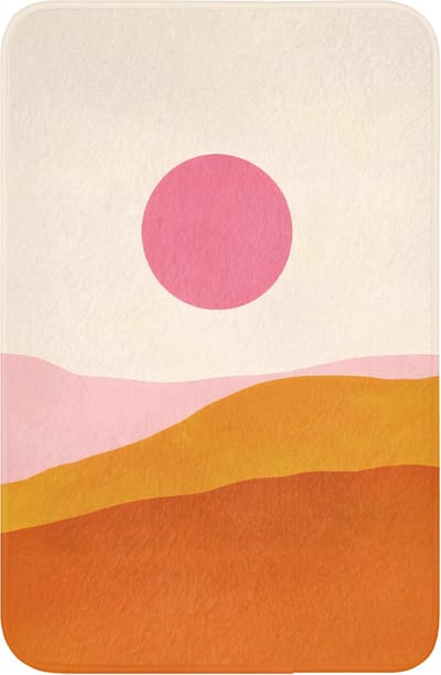 WC mat 40x60 cm - Antislip - Zon - Heuvels - Abstract - Roze - Toiletmat - Vloermat - Douchemat - Toilet tapijt - Toiletmatten