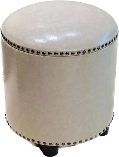 Opbergpoef Voetenbank - Bijzettafel Kruk - Extra Zitplaatsen - Verborgen Opbergruimte - 38x38x42 cm - Beige