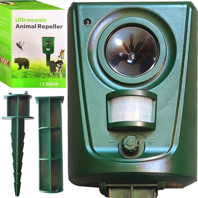 Ultrasone Dierenverjager voor Effectieve Afweer - Waterdichte Katten- en Hondenafschrikker met IPX4 Bescherming