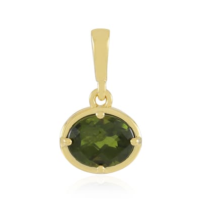 Cavill - Zilveren hanger 925 sterling verguld - Vesuvianiet ovale dambordslijpsel 1,83 ct - Italiaans sieraad elegant groen natuurlijk