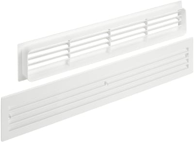 SOTECH 1 paar ventilatieroosters BRISE 457 x 92 x 17 voor deuren sleufperforatie Lichtwit