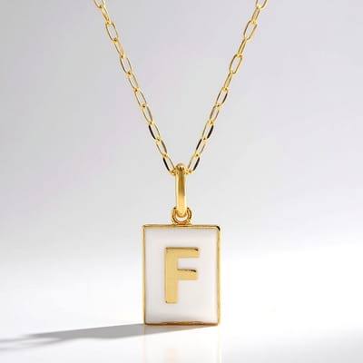 Cavill - 925 Sterling zilver vergulde zilveren halsketting - Elegante verstelbare ketting 45-50 cm - Gouden initiaal hanger F - Minimalistisch ontwerp