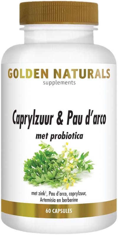 Golden Naturals Caprylzuur & Pau d'arco (60 vegetarische capsules)
