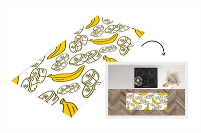 Keukenloper - Loper keuken - Banaan - Patronen - Fruit - 120x50 cm - Keukenloper vinyl