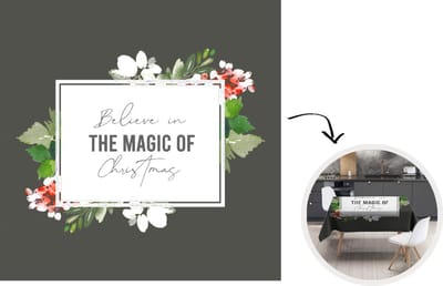 Kerst Tafelkleed - Kerstmis Decoratie - Tafellaken - Kerst - Quote - Magie - 180x180 cm - Kerstmis Versiering
