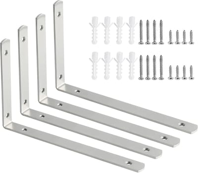 Floating Shelf Beugels - 4 Stuks Metalen Wandplanken Steunen 300MM x 155MM, Modern en Duurzaam