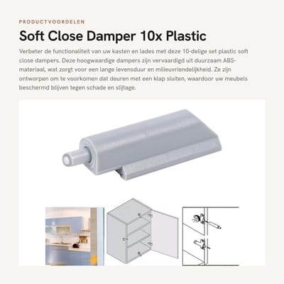 Dailygoods- Soft Close Damper - 10 Stuks - Hoogwaardige ABS Behuizing - Antiklap Mechanisme - Geschikt voor Kastdeuren - Eenvoudig te Installeren - Deurscharnier