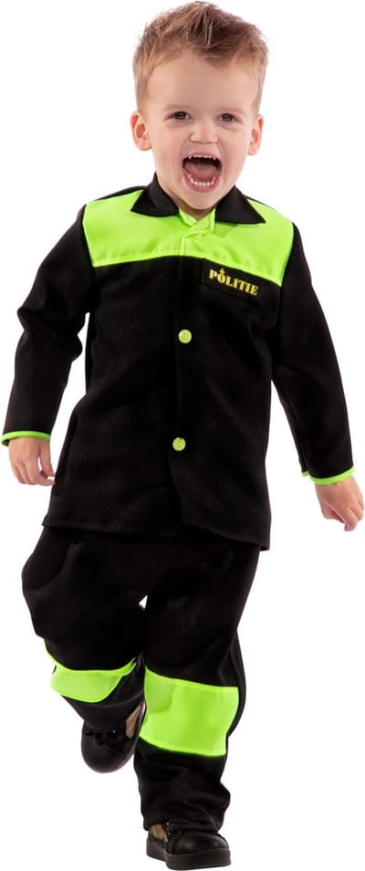 Wilbers & Wilbers - Politie & Detective Kostuum - Je Bent Gearresteerd Politie Baby - Jongen - Geel, Zwart - Maat 92 - Carnavalskleding - Verkleedkleding