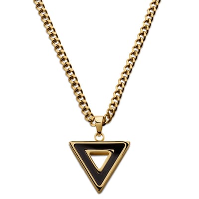 Cruz | Goudkleurige Ketting met Driehoek van Zwarte Onyx