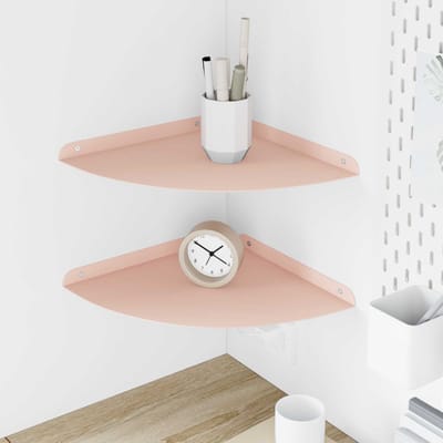 vidaXL - Hoek - Plank - 2 - st - Roze - 30 - x - 30 - x - 2 - cm