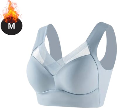 Bovista BH Zonder Beugel - Zonder Bandjes - Push-up Bh's - Comfort Beha - Comfortabel - Sterk - Yoga - Lichtblauw - Maat M